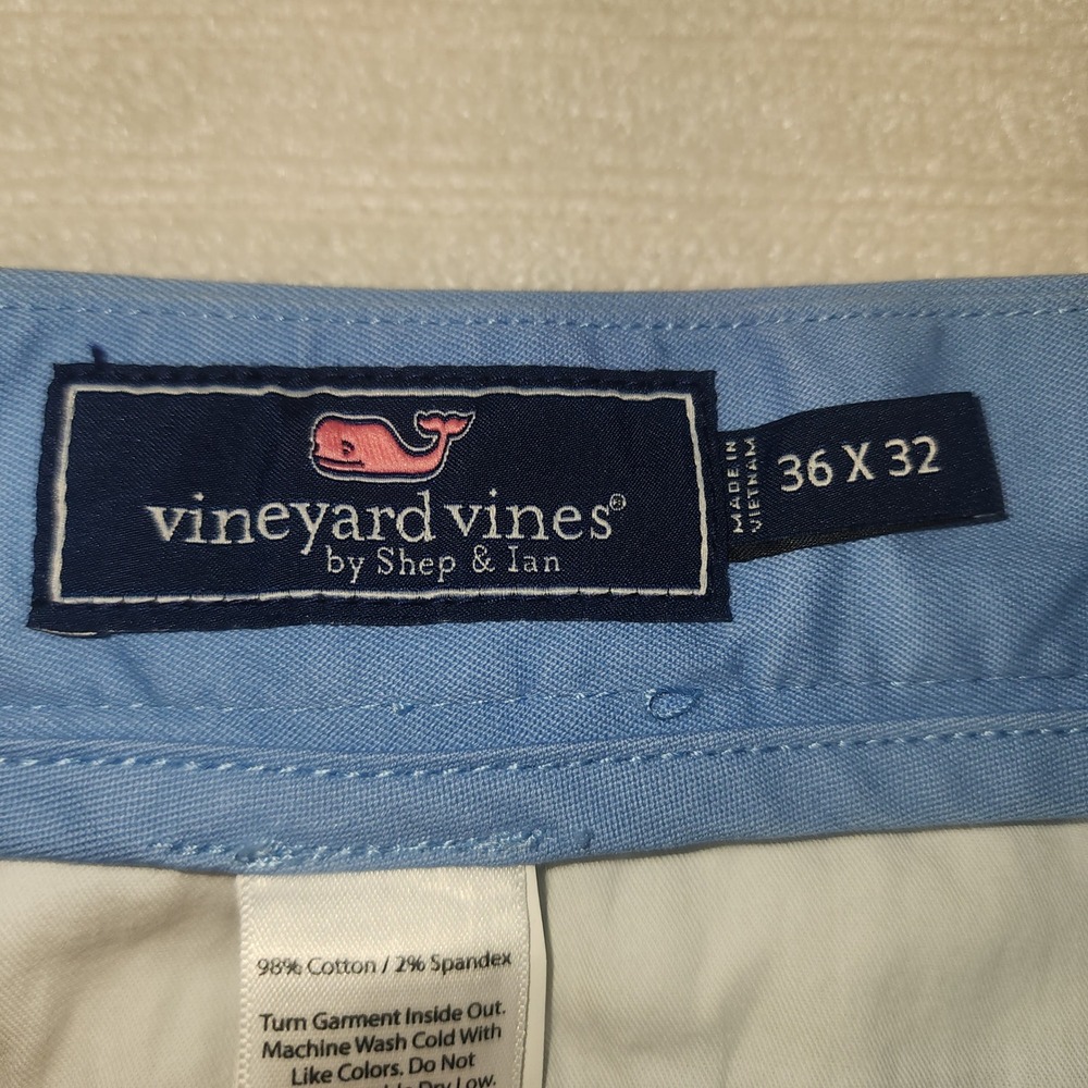 Vineyard Vines Breaker Pant Mens 36x32 Blue Chino Straight Leg Cotton Stretch - Picture 4 of 11
